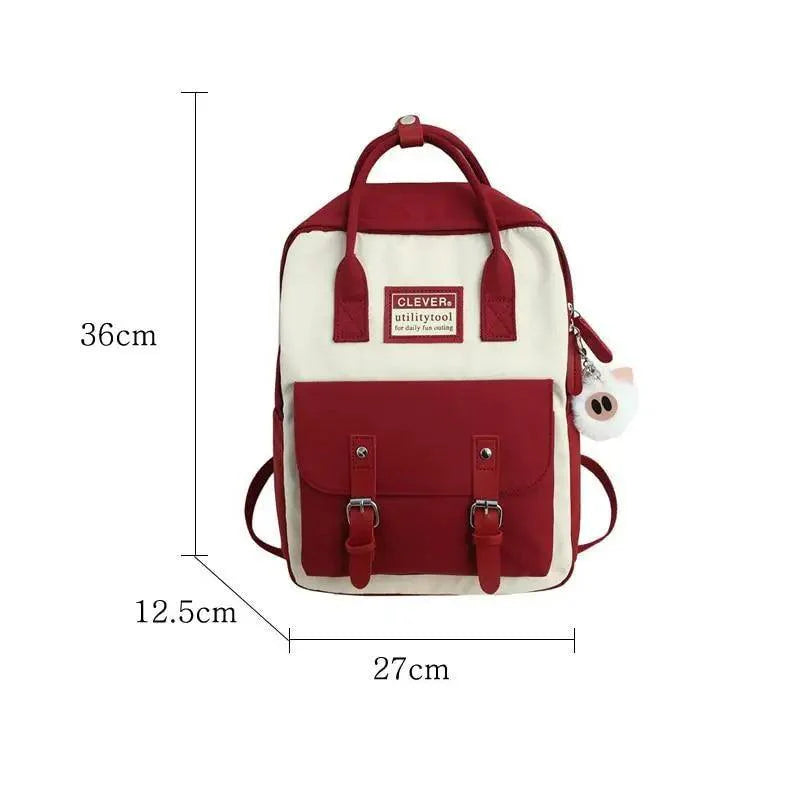 Elegant Nylon Candy Color Waterproof School Bags for Teenagers Girls And Women Nice Patchwork On Backpack For Female Stevvex