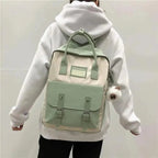 Elegant Nylon Candy Color Waterproof School Bags for Teenagers Girls And Women Nice Patchwork On Backpack For Female Stevvex