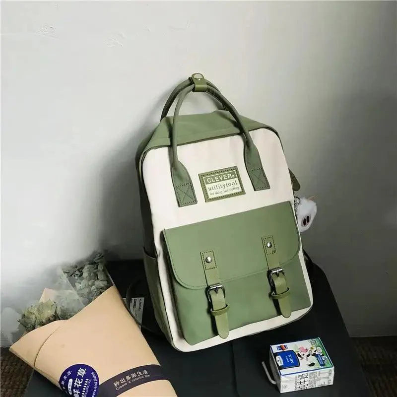Elegant Nylon Candy Color Waterproof School Bags for Teenagers Girls And Women Nice Patchwork On Backpack For Female Stevvex