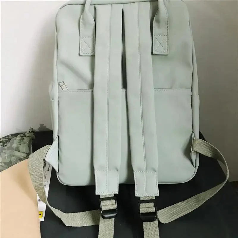 Elegant Nylon Candy Color Waterproof School Bags for Teenagers Girls And Women Nice Patchwork On Backpack For Female Stevvex