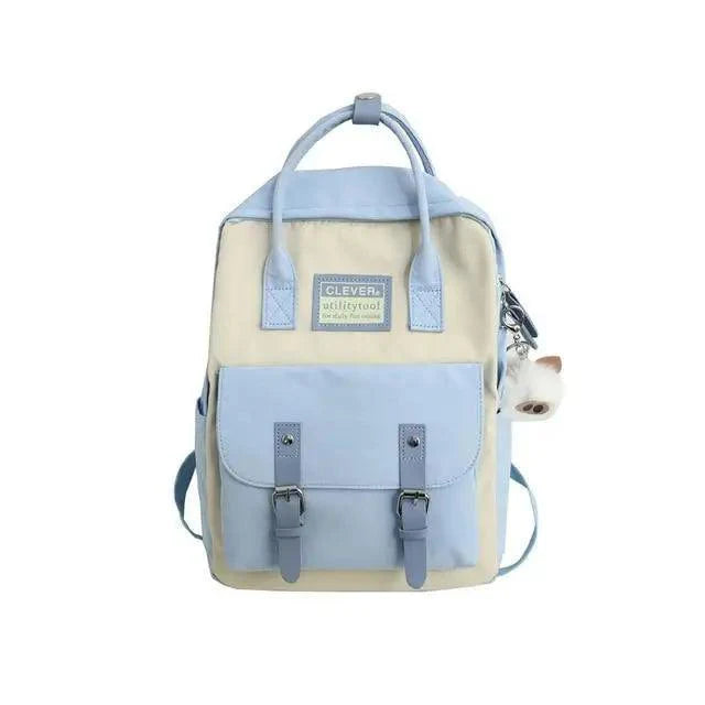 Elegant Nylon Candy Color Waterproof School Bags for Teenagers Girls And Women Nice Patchwork On Backpack For Female Stevvex