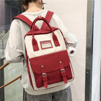 Elegant Nylon Candy Color Waterproof School Bags for Teenagers Girls And Women Nice Patchwork On Backpack For Female Stevvex