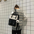 Elegant Nylon Candy Color Waterproof School Bags for Teenagers Girls And Women Nice Patchwork On Backpack For Female Stevvex