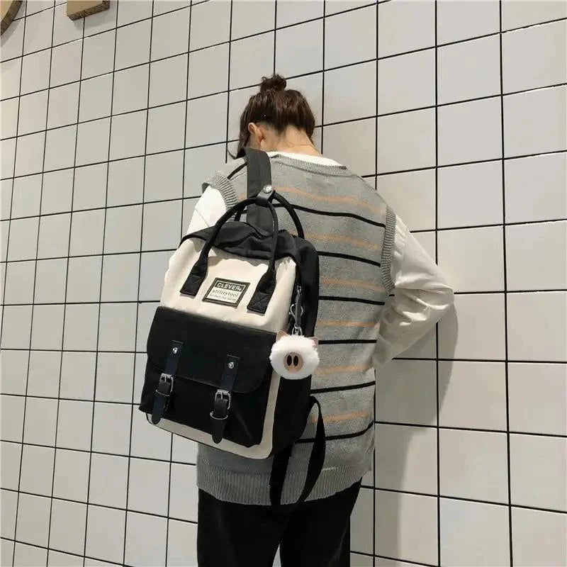 Elegant Nylon Candy Color Waterproof School Bags for Teenagers Girls And Women Nice Patchwork On Backpack For Female Stevvex