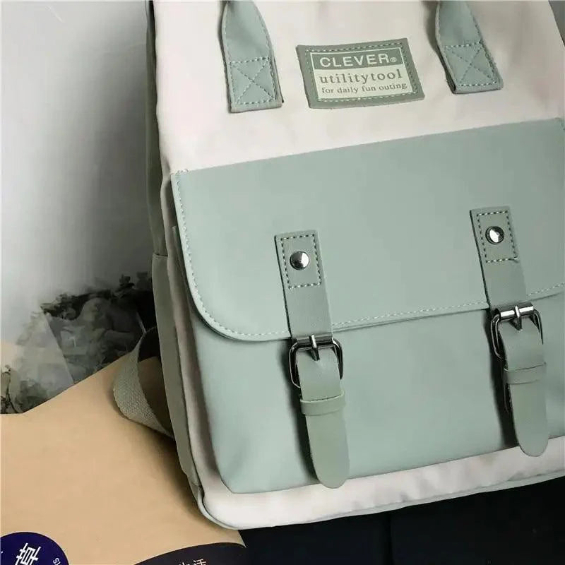 Elegant Nylon Candy Color Waterproof School Bags for Teenagers Girls And Women Nice Patchwork On Backpack For Female Stevvex