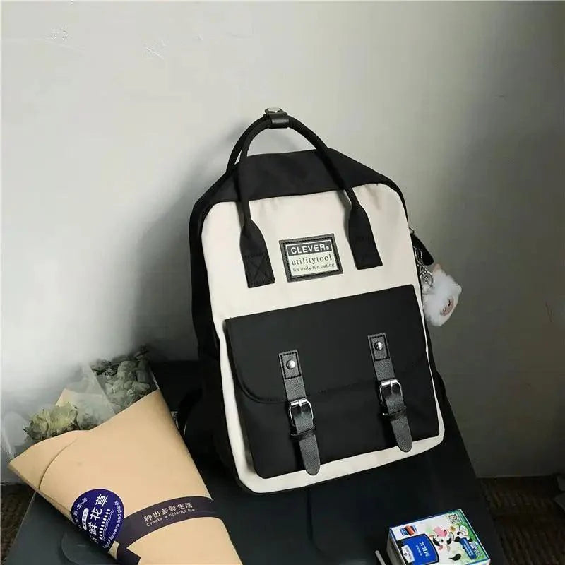 Elegant Nylon Candy Color Waterproof School Bags for Teenagers Girls And Women Nice Patchwork On Backpack For Female Stevvex