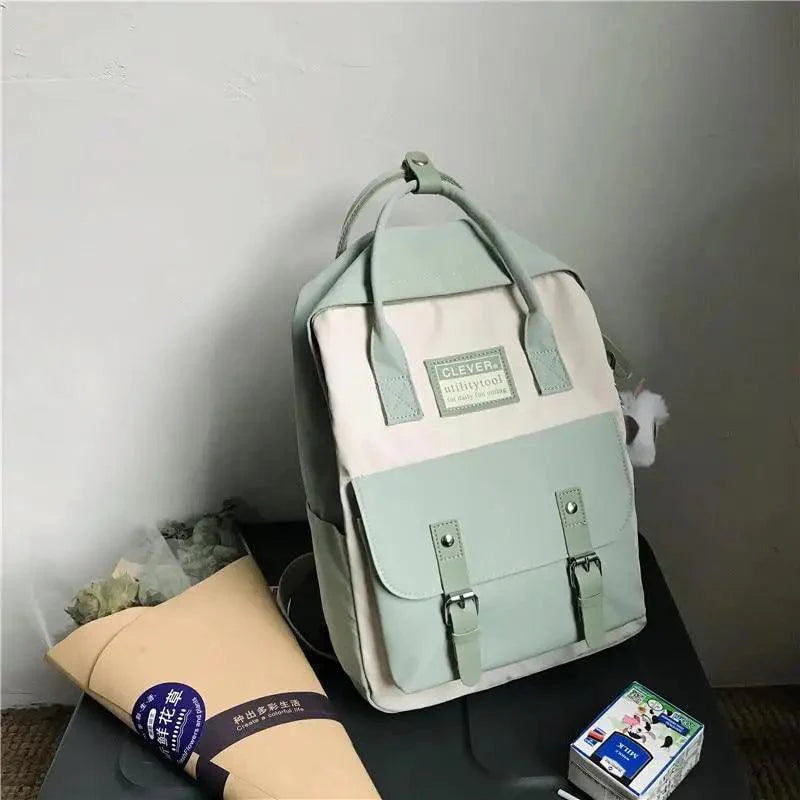 Elegant Nylon Candy Color Waterproof School Bags for Teenagers Girls And Women Nice Patchwork On Backpack For Female Stevvex