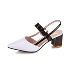 Elegant Office Sandals Women's Summer New Pointy Sandals Fashion Woman Shoes Low Flats Shoes Mules Slip On Closed Toe Low Heels Sandal Cute Shoes Stevvex