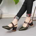 Elegant Office Sandals Women's Summer New Pointy Sandals Fashion Woman Shoes Low Flats Shoes Mules Slip On Closed Toe Low Heels Sandal Cute Shoes Stevvex