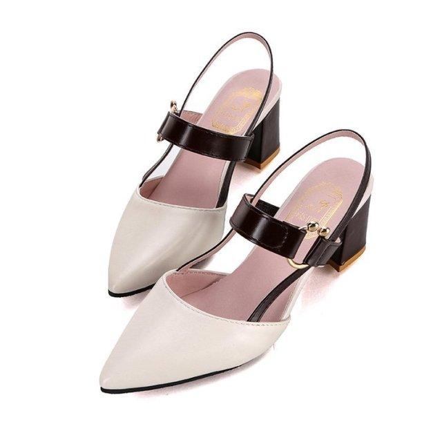 Elegant Office Sandals Women's Summer New Pointy Sandals Fashion Woman Shoes Low Flats Shoes Mules Slip On Closed Toe Low Heels Sandal Cute Shoes Stevvex