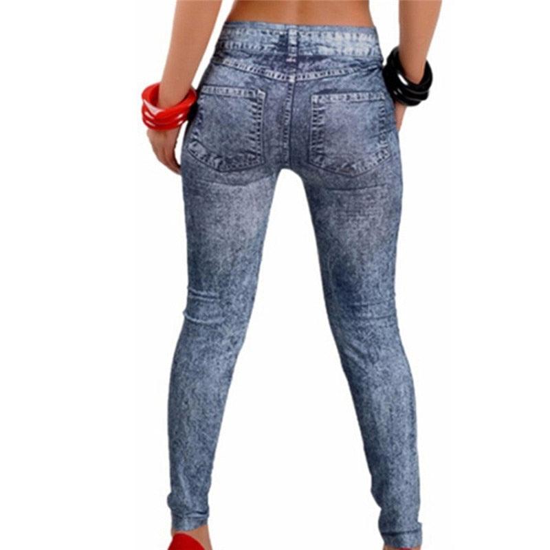 Elegant One Size Women Leggings Jeans Pants With Pocket Slim Leggings Women Fitness Blue Black Women's Classic Legging With Pockets Stretch Elastic Leggings Jeans Stevvex