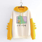Elegant Oversized Hoodies Women Fashion Splice Dinosaur Print Sweatshirt Tops Casual Long Sleeve Clothes casualSpring Autumn Long Sleeve Dinosaur Sweatshirt Cartoon Design Cute Hoodies for Teens Girls Stevvex