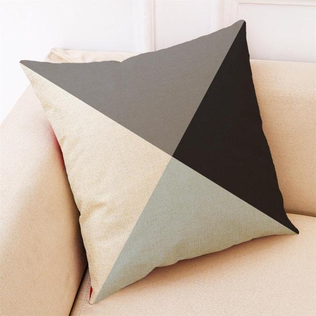 Elegant Pattern Printed Throw Pillow Modern Soft Linen Blend Cushion Home Decorative Fashion Geometric Pattern Throw Pillow Covers Square Decorative Cushion Case For Home Pillows Case Stevvex