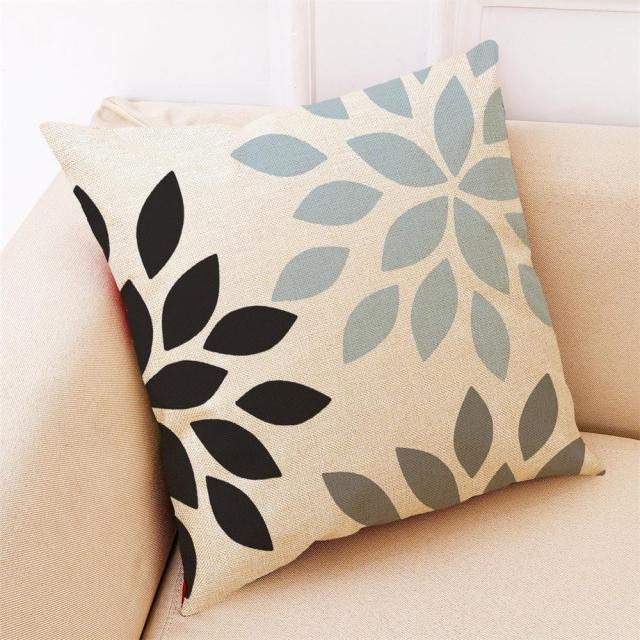 Elegant Pattern Printed Throw Pillow Modern Soft Linen Blend Cushion Home Decorative Fashion Geometric Pattern Throw Pillow Covers Square Decorative Cushion Case For Home Pillows Case Stevvex