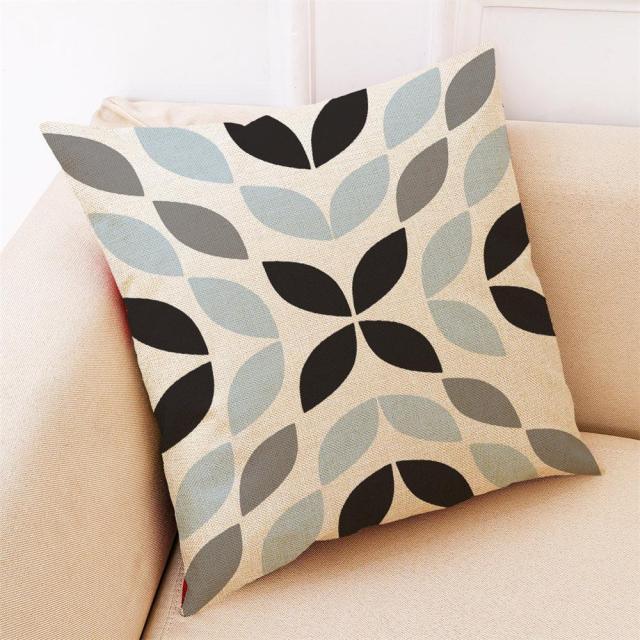 Elegant Pattern Printed Throw Pillow Modern Soft Linen Blend Cushion Home Decorative Fashion Geometric Pattern Throw Pillow Covers Square Decorative Cushion Case For Home Pillows Case Stevvex