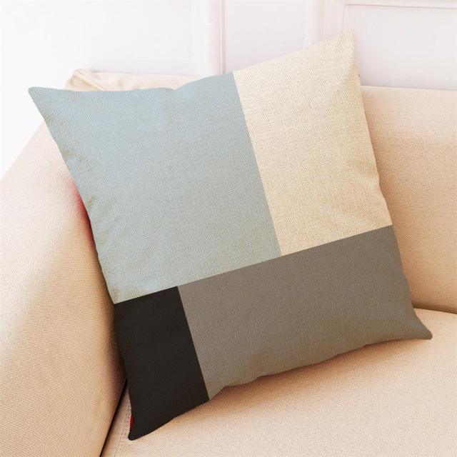 Elegant Pattern Printed Throw Pillow Modern Soft Linen Blend Cushion Home Decorative Fashion Geometric Pattern Throw Pillow Covers Square Decorative Cushion Case For Home Pillows Case Stevvex