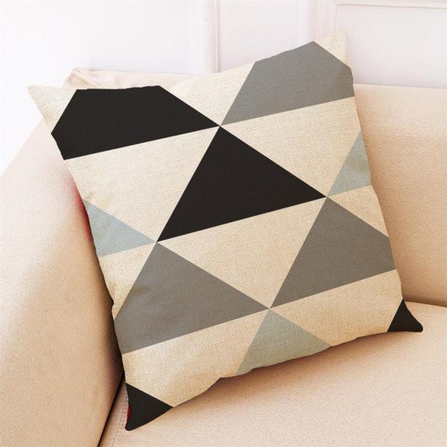 Elegant Pattern Printed Throw Pillow Modern Soft Linen Blend Cushion Home Decorative Fashion Geometric Pattern Throw Pillow Covers Square Decorative Cushion Case For Home Pillows Case Stevvex
