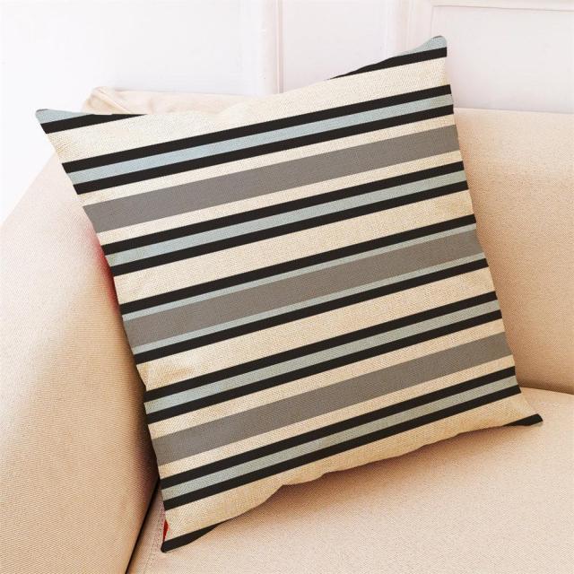 Elegant Pattern Printed Throw Pillow Modern Soft Linen Blend Cushion Home Decorative Fashion Geometric Pattern Throw Pillow Covers Square Decorative Cushion Case For Home Pillows Case Stevvex