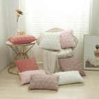 Elegant Plush Pillow Cover Geometric Soft Plush Short Wool Velvet Decorative Throw Pillow Covers Luxury Style Cushion Case Pillow Decorative Throw Pillow Case Soft Cozy Bed Cushion Cover Faux Fur Home Decor
