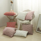 Elegant Plush Pillow Cover Geometric Soft Plush Short Wool Velvet Decorative Throw Pillow Covers Luxury Style Cushion Case Pillow Decorative Throw Pillow Case Soft Cozy Bed Cushion Cover Faux Fur Home Decor