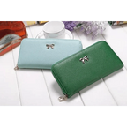 Elegant PU Leather Pink Bowknot Women Long Wallet Fashion Color Purse Phone Card Holder Women Trendy Large Capacity Long Purse Stevvex
