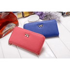 Elegant PU Leather Pink Bowknot Women Long Wallet Fashion Color Purse Phone Card Holder Women Trendy Large Capacity Long Purse Stevvex
