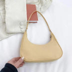 Elegant Pure Color Shoulder Underarm Bags, Casual Ladies Zipper Small Purse Top-handle Handbag For Ladies And Girls Stevvex