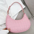 Elegant Pure Color Shoulder Underarm Bags, Casual Ladies Zipper Small Purse Top-handle Handbag For Ladies And Girls Stevvex