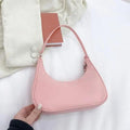 Elegant Pure Color Shoulder Underarm Bags, Casual Ladies Zipper Small Purse Top-handle Handbag For Ladies And Girls Stevvex