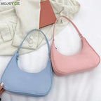 Elegant Pure Color Shoulder Underarm Bags, Casual Ladies Zipper Small Purse Top-handle Handbag For Ladies And Girls Stevvex