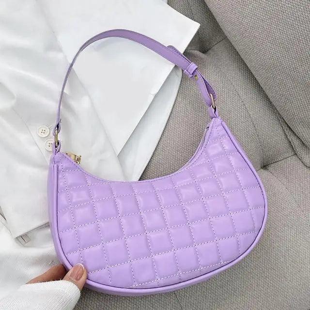 Elegant Pure Color Shoulder Underarm Bags, Casual Ladies Zipper Small Purse Top-handle Handbag For Ladies And Girls Stevvex