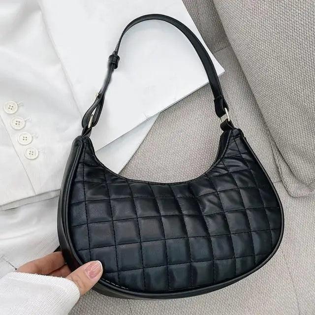 Elegant Pure Color Shoulder Underarm Bags, Casual Ladies Zipper Small Purse Top-handle Handbag For Ladies And Girls Stevvex