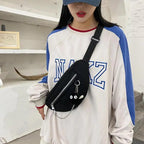 Elegant Purple Ladies Chain Waist Bag Canvas Fanny Pack Luxury Outdoor Chest Bag Phone Purse For Everyday Use Stevvex