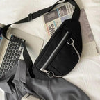 Elegant Purple Ladies Chain Waist Bag Canvas Fanny Pack Luxury Outdoor Chest Bag Phone Purse For Everyday Use Stevvex