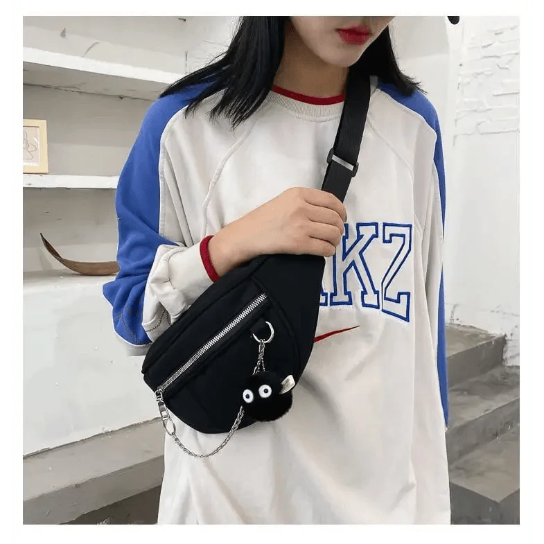 Elegant Purple Ladies Chain Waist Bag Canvas Fanny Pack Luxury Outdoor Chest Bag Phone Purse For Everyday Use Stevvex