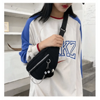 Elegant Purple Ladies Chain Waist Bag Canvas Fanny Pack Luxury Outdoor Chest Bag Phone Purse For Everyday Use Stevvex