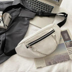 Elegant Purple Ladies Chain Waist Bag Canvas Fanny Pack Luxury Outdoor Chest Bag Phone Purse For Everyday Use Stevvex