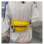 Elegant Purple Ladies Chain Waist Bag Canvas Fanny Pack Luxury Outdoor Chest Bag Phone Purse For Everyday Use Stevvex