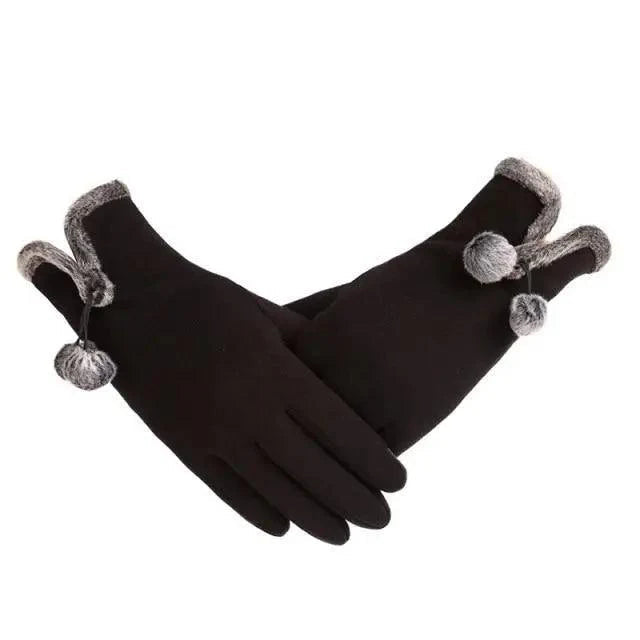 Elegant Red Autumn Full Finger Warm Women Gloves Classic Soft Comfortable Winter One Size Gloves For Women Stevvex
