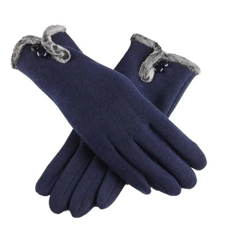 Elegant Red Autumn Full Finger Warm Women Gloves Classic Soft Comfortable Winter One Size Gloves For Women Stevvex