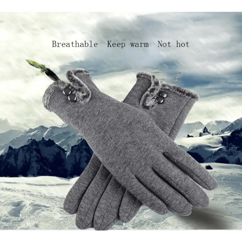 Elegant Red Autumn Full Finger Warm Women Gloves Classic Soft Comfortable Winter One Size Gloves For Women Stevvex