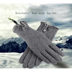 Elegant Red Autumn Full Finger Warm Women Gloves Classic Soft Comfortable Winter One Size Gloves For Women Stevvex