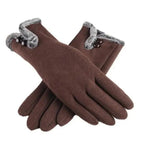 Elegant Red Autumn Full Finger Warm Women Gloves Classic Soft Comfortable Winter One Size Gloves For Women Stevvex