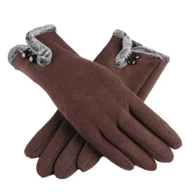 Elegant Red Autumn Full Finger Warm Women Gloves Classic Soft Comfortable Winter One Size Gloves For Women Stevvex