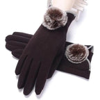Elegant Red Autumn Full Finger Warm Women Gloves Classic Soft Comfortable Winter One Size Gloves For Women Stevvex