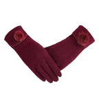 Elegant Red Autumn Full Finger Warm Women Gloves Classic Soft Comfortable Winter One Size Gloves For Women Stevvex