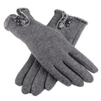 Elegant Red Autumn Full Finger Warm Women Gloves Classic Soft Comfortable Winter One Size Gloves For Women Stevvex