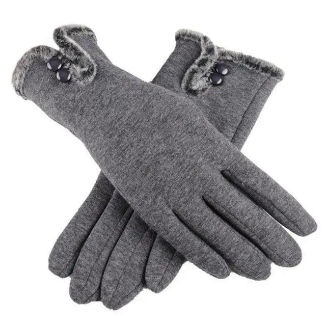 Elegant Red Autumn Full Finger Warm Women Gloves Classic Soft Comfortable Winter One Size Gloves For Women Stevvex