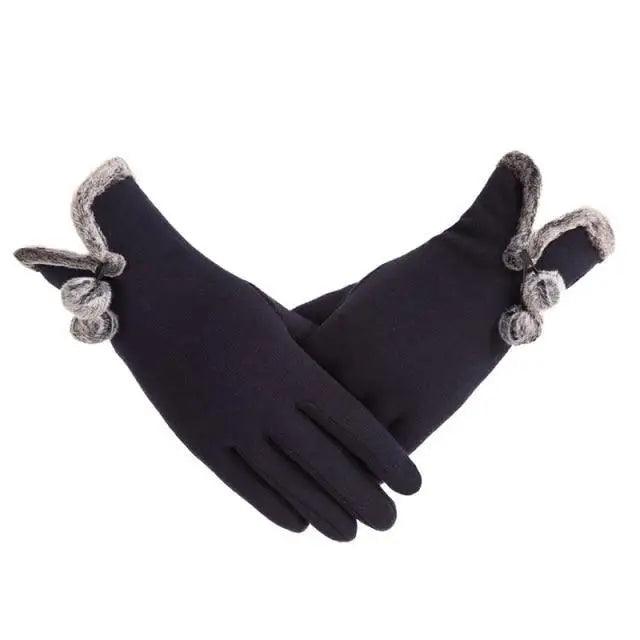 Elegant Red Autumn Full Finger Warm Women Gloves Classic Soft Comfortable Winter One Size Gloves For Women Stevvex