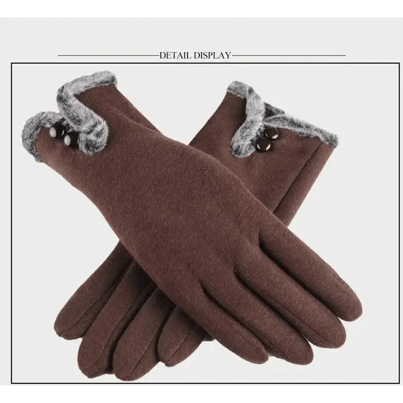 Elegant Red Autumn Full Finger Warm Women Gloves Classic Soft Comfortable Winter One Size Gloves For Women Stevvex